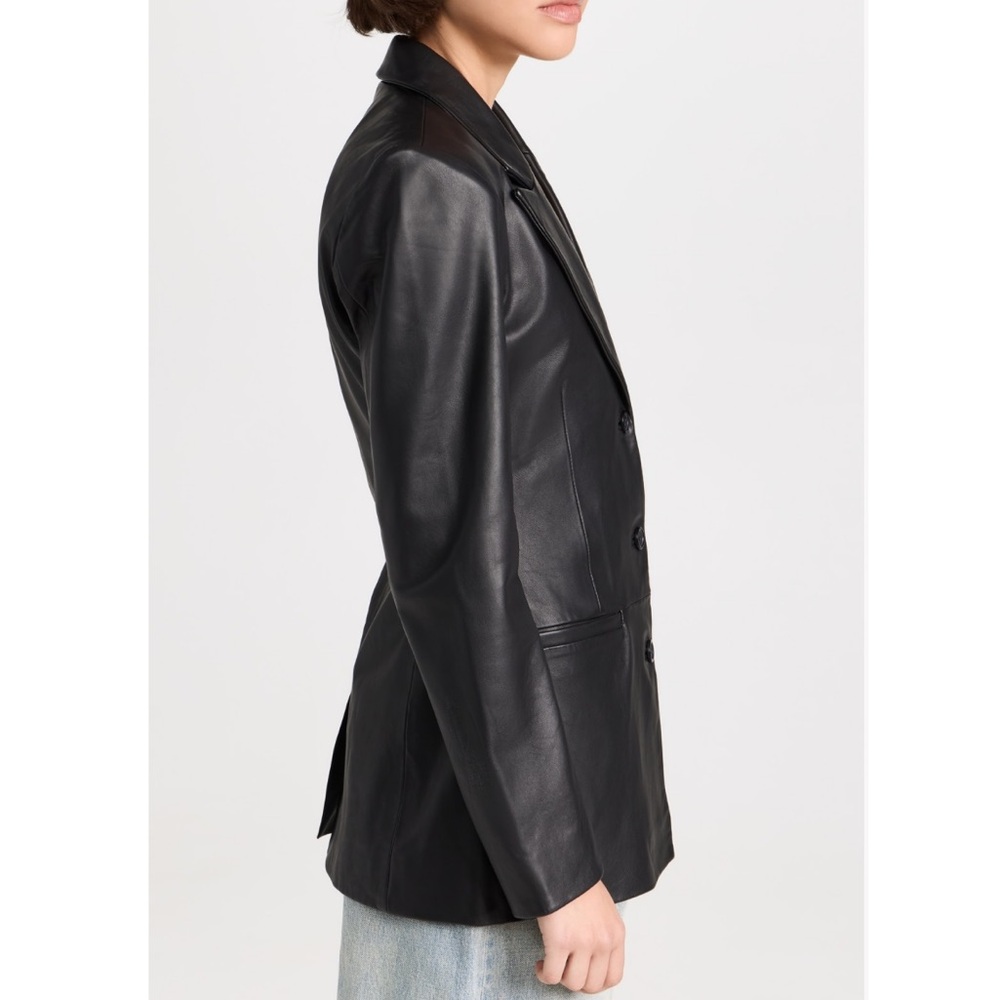 Reformation x Veda Hal Fitted Leather Blazer  NWOT - Picture 5 of 6